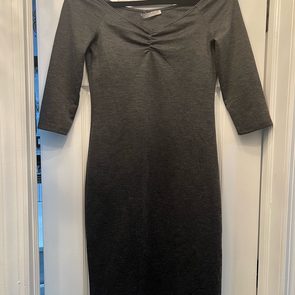 Zara Charcoal Long Sleeve Dress